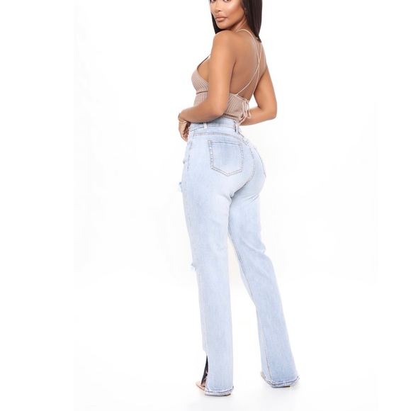 Fashion Nova Split Hem Stretch Jeans 1 - Picture 4 of 6